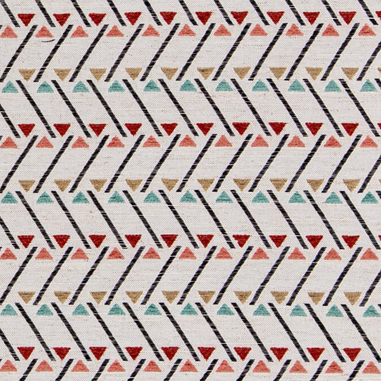 Primrose - Aqua & Teal,Red & Burgundy Abstract & Geometric Upholstery Fabric 54 Inches"